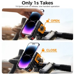 Joyroom 2024 Bike Phone Holder Universal One-hand Operation Bicycle Motorcycle Phone Holder For 4.7-7" Mobile Phone Shockproof 
