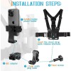 Adjustable Phone Holder with Chest Strap Mount for Sports Camera Mobile Phone Accessories Black Stand 