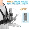 Adjustable Phone Holder with Chest Strap Mount for Sports Camera Mobile Phone Accessories Black Stand 