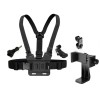 Adjustable Phone Holder with Chest Strap Mount for Sports Camera Mobile Phone Accessories Black Stand 