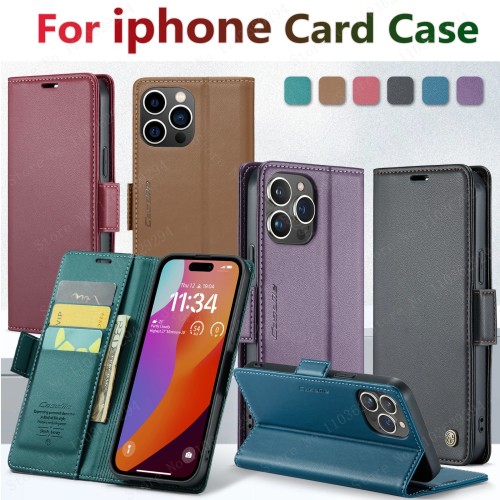 Iphone 16 Pro Max Case Iphone 15 13 14 12 11 Pro Max SE X XR XS 8 7 6 6S Plus Card holder Wallet cover With Leather Phone Case 