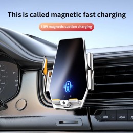 New Max 66W Magnetic Car Phone Holder 15W Wireless Charging Infrared Sensing Touch Control for iPhone Andorid Car Air Vent Mount 