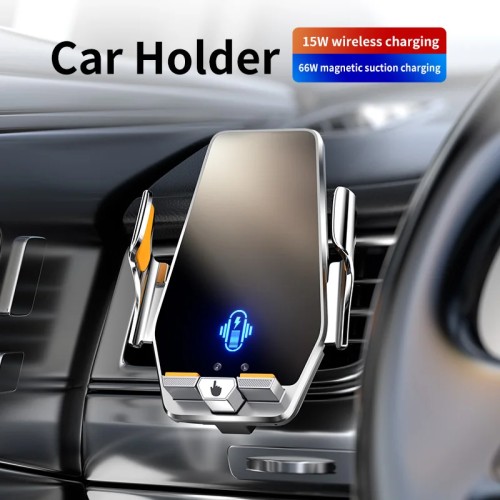 New Max 66W Magnetic Car Phone Holder 15W Wireless Charging Infrared Sensing Touch Control for iPhone Andorid Car Air Vent Mount 