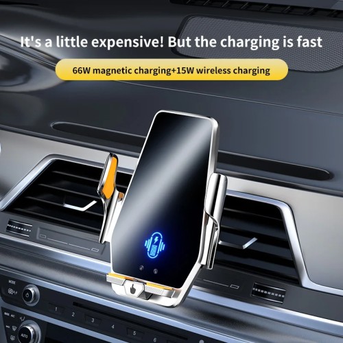 New Max 66W Magnetic Car Phone Holder 15W Wireless Charging Infrared Sensing Touch Control for iPhone Andorid Car Air Vent Mount 