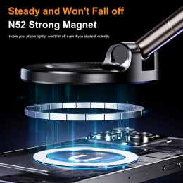 Universal Strong Magnetic Car Phone Holder Foldable Design 360° Adjustable Vacuum Mount for Car Desk Bathroom 