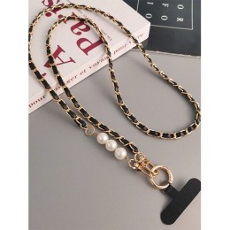 Mobile Phone Lanyard Women's Long Neck and Shoulder Strap Phone Case Universal Lanyard Long Crossbody Pearl Pickup Chain 