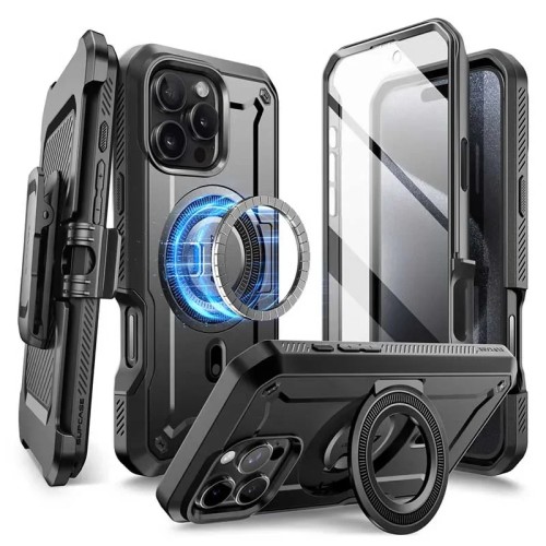 For iPhone 16 Pro Max Case 6.9“ 2024 SUPCASE UB Pro Mag Full Body Rugged Phone Case with Built-in Screen Protector Belt-Clip 