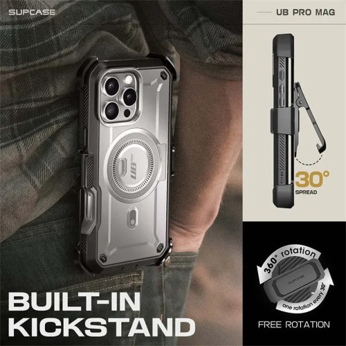 For iPhone 16 Pro Max Case 6.9“ 2024 SUPCASE UB Pro Mag Full Body Rugged Phone Case with Built-in Screen Protector Belt-Clip 
