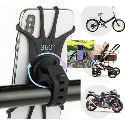 Bicycle Phone Holder Bike Motorcycle Electric Vehicle Navigation Silicone Phone Strap Shockproof Elastic Silicone Phone Holder 