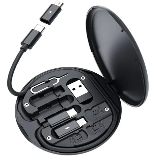 Portable Multi-functional Data Cable Storage Box, 60W Fast Charging Mobile Phone Holder, Charging Cable Set, Multi Head Adapter 