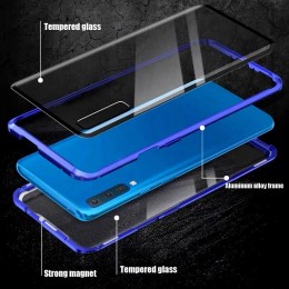 360°Full Protection Metal Magnetic Phone Case For Samsung S24 Ultra S22 S23 Ultra Plus FE A55 A35 A15 Double-Sided Glass Cover 