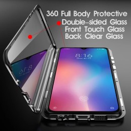 360°Full Protection Metal Magnetic Phone Case For Samsung S24 Ultra S22 S23 Ultra Plus FE A55 A35 A15 Double-Sided Glass Cover 