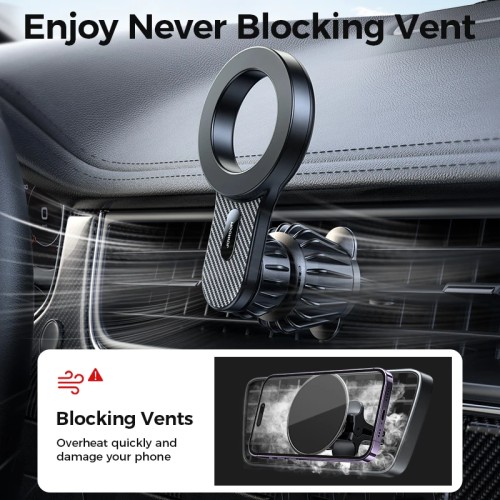 Joyroom Magnetic Car Phone Holder Universal Strong Car Air Vent Phone Mount Compatible with iPhone Samsung LG Google Pixel, etc 