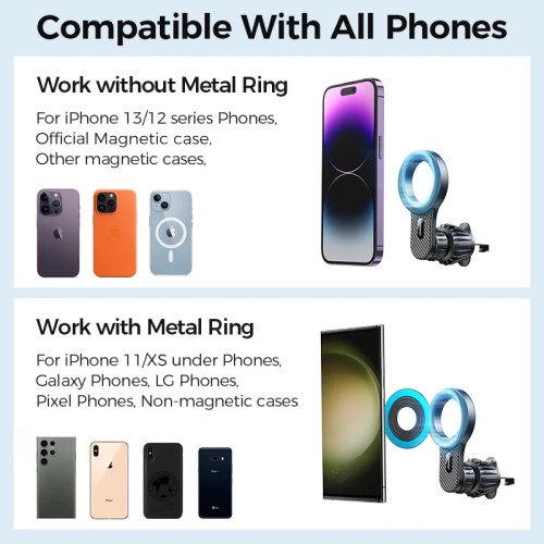 Joyroom Magnetic Car Phone Holder Universal Strong Car Air Vent Phone Mount Compatible with iPhone Samsung LG Google Pixel, etc 
