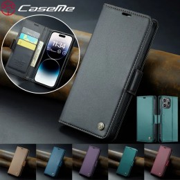CaseMe Flip Leather Phone Case for iPhone 16E 16 Pro Max 15 Plus 14 13 12 11 XR XS X SE 2022 Magnetic Wallet Card Cover Coque 