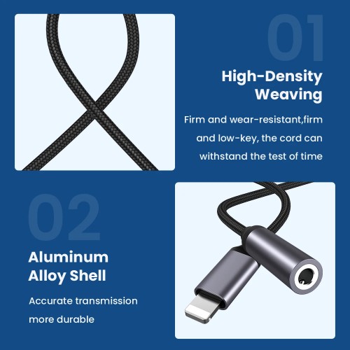 For iPhone To 3 5 MM Jack Cable AUX Adapter For iPhone 12 13 14 Pro Adapter Headphone Connector Audio Splitter phone accessories 