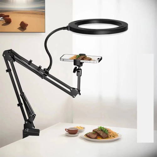 Live Stand Mobile Phone Professional Overhead Lighting Fixed Shooting Camera With Instructi Recording Video Selfie Stick 