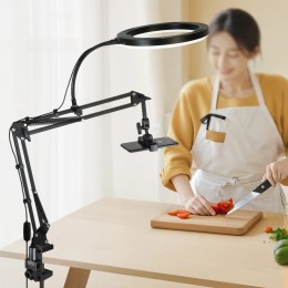 Live Stand Mobile Phone Professional Overhead Lighting Fixed Shooting Camera With Instructi Recording Video Selfie Stick 