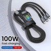 6A 3in1 Fast Charging Cable USB Type C Type-C Mobile Phone Cable for iPhone X Xiaomi Oneplus Realme Poco USB Micro Cables 
