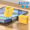 Quick Charge 3.0 Fast Charger Muti Total 120W 4 Port USB Type C PD Mobile Phone Wall Adapter for iPhone 16 Samsung S24 Xiaomi 15 