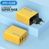 Quick Charge 3.0 Fast Charger Muti Total 120W 4 Port USB Type C PD Mobile Phone Wall Adapter for iPhone 16 Samsung S24 Xiaomi 15 