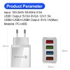 3A USB Charger 4 Port USB Quick Charge 3.0 EU US Plug Mobile Phone Charger Wall Adapter Portable Fast Charging For iPhone 16 Pro 