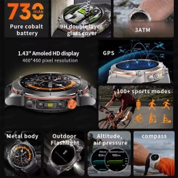 2025 New For Xiaomi IOS Ultra GPS Smart Watch 10ATM Waterproof Built-in Dual-band GNSS Compass Military Sport Men SWIM Bracelet 