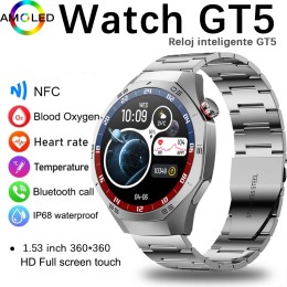 For HUAWEI GT5 Pro GPS NFC Smart Watch Men 360*360 AMOLED Screen Heart rate Bluetooth Call IP67 Waterproof Man Smartwatch 2025 