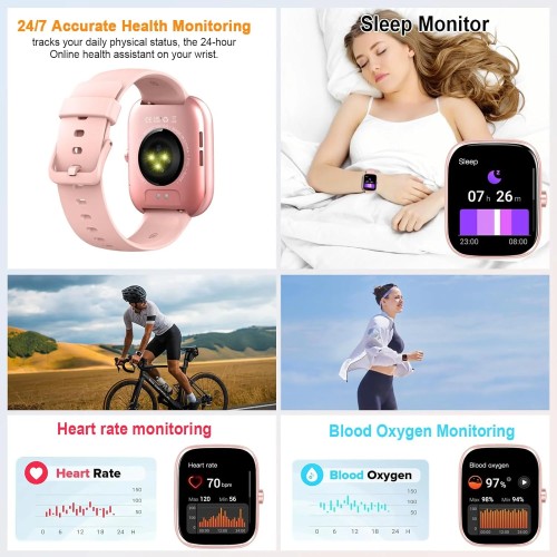 Smart Watch, 1.91" Smartwatch (Answer/Make Call), IP68 Waterproof Fitness Tracker, 110+ Sport Modes, Heart Rate and Sleep Monit 