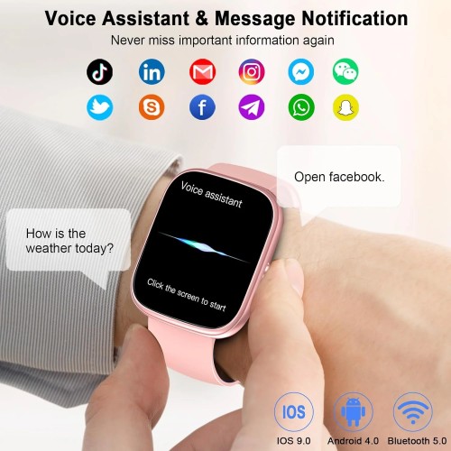 Smart Watch, 1.91" Smartwatch (Answer/Make Call), IP68 Waterproof Fitness Tracker, 110+ Sport Modes, Heart Rate and Sleep Monit 