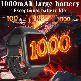 2025 New AI voice Smart Watch Men Women 1.85 inch 1000mAh IP68 Bluetooth Call  Blood Pressure Heart Rate 100+ Sports Smart Watch 