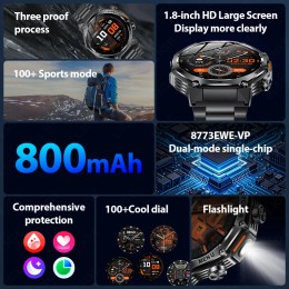 LIGE New Men Smart Watch Bluetooth Calling 800mAh Large Battery Heart Rate Blood Oxygen Health Smartwatch 2025 For Android IOS 