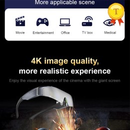 Head Mounted 512GB memory 3D Android system Video Smart Glasses 3DVR 4k OLED Giant Screen HDMI USB Eyeglasses connect to mobiles - 44