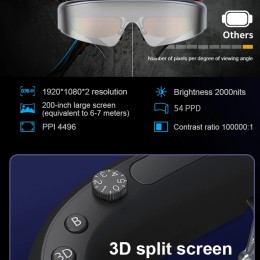 Head Mounted 512GB memory 3D Android system Video Smart Glasses 3DVR 4k OLED Giant Screen HDMI USB Eyeglasses connect to mobiles - 44