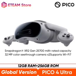 New Original PICO 4 Ultra VR MR Headset 3D Wireless Mobile All-in-One VR Glasses 6DOF Virtual Reality 4K Display for Steam Games 