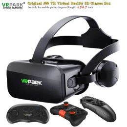 Original J20 4K Virtual Reality 3D Glasses Box Stereo VR Google Cardboard Headset Helmet for IOS Android Phone Max 6.7",Rocker - 44