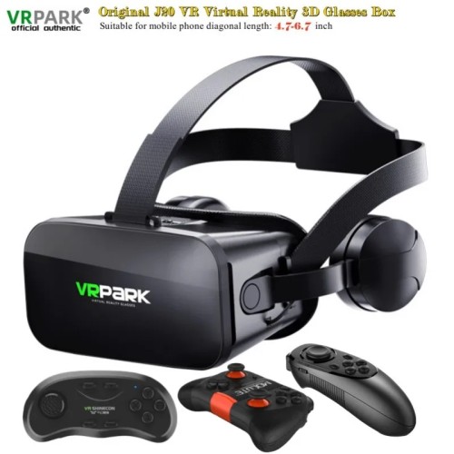 Original J20 4K Virtual Reality 3D Glasses Box Stereo VR Google Cardboard Headset Helmet for IOS Android Phone Max 6.7",Rocker - 44
