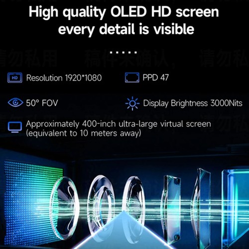 Best selling android system AR Glasses play Game Viewing Smart Device Fov 50 Degrees Micro OLED Screen 4k smart video glasses - 44