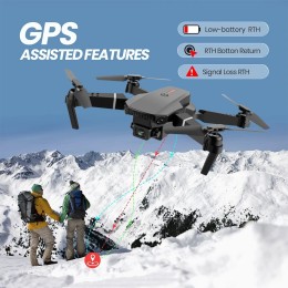 2025 E88 New HD Dual Camera Dron-Ultra Long Life 4K Video Capability, FPV Live Feed, App - Controlled RC Quadcopter for Adults 