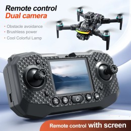 S160 Color LED Drone Professional 4K HD EIS Dual Camera with Screen Quadcopter Optical Flow Brushless Drone Toy