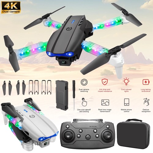 New E99Pro RC Dual Camera Drone 4K Professinal With 1080P Wide Angle HD Camera Foldable Helicopter WIFI FPV Height Hold Gift Toy 