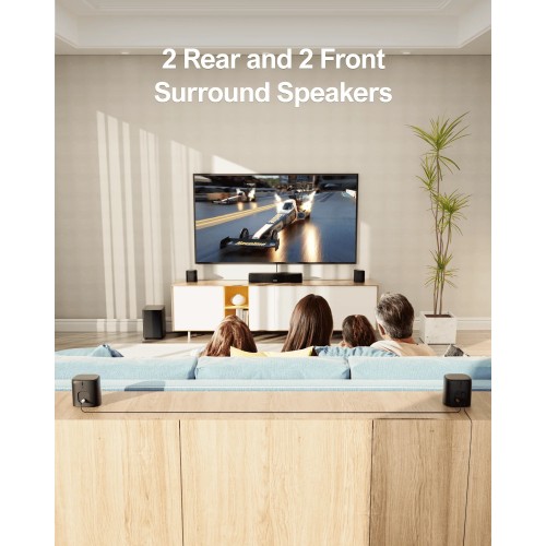 ULTIMEA 7.1 Channel Virtual Surround Soundbar,Home Theater TV Speakers ,Peak Power 330 Watts,Smart App Control, Aura A40, Black 