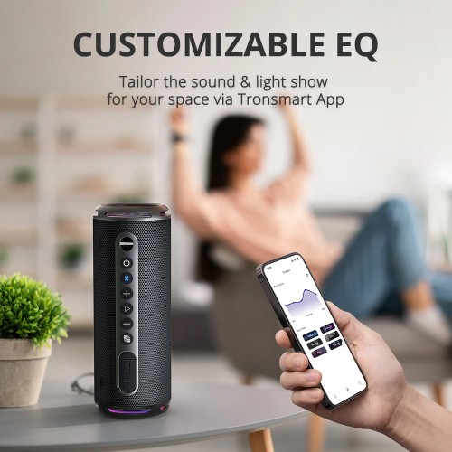 Tronsmart T7 Lite Bluetooth Speaker Enhanced Bass Portable Speaker with 24H Playtime, APP Control, IPX7 Waterproof for Camping 