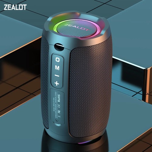 ZEALOT-S49 Portable bluetooth speaker 360°Stereo Sound 20W IPX6 waterproof wireless bluetooth   5.0 Excellent Bass Performace