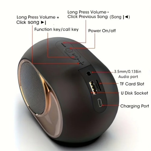 Portable Wireless Speaker Bluetooth Waterproof Speaker TWS Stereo Speaker 3D Bass Speaker with Hands Free Call Audio Accessories 