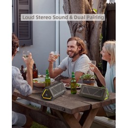 MLOVE P3 Outdoor Bluetooth Speaker, 40W Output Power Bluetooth 5.3 Speaker ,Stereo Sound IPX7 Waterproof,Micro SD Card,RGB Light 
