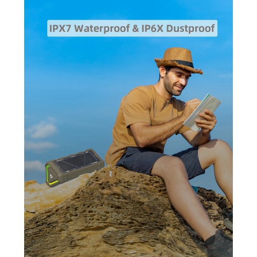 MLOVE P3 Outdoor Bluetooth Speaker, 40W Output Power Bluetooth 5.3 Speaker ,Stereo Sound IPX7 Waterproof,Micro SD Card,RGB Light 