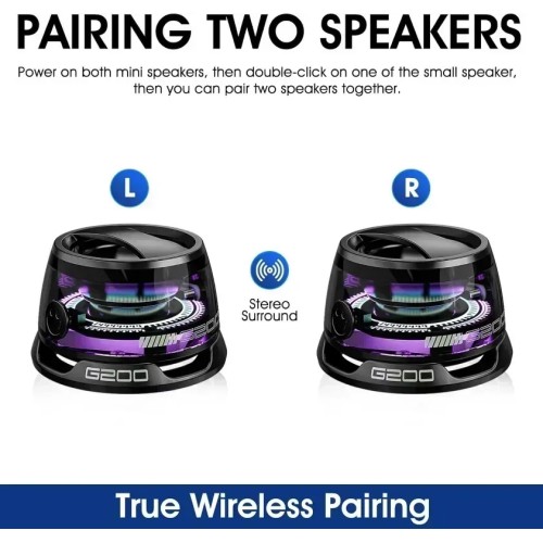 Bluetooth Speaker Portable G200 RGB Lighting Magnetic Speaker BT5.3 Mini Sound Box 7 Hours Playback Phone Holder 