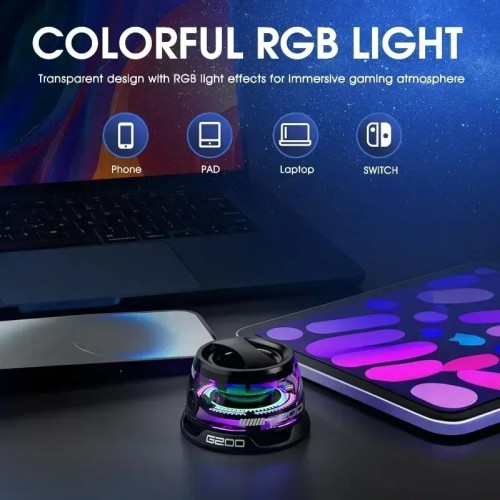 Bluetooth Speaker Portable G200 RGB Lighting Magnetic Speaker BT5.3 Mini Sound Box 7 Hours Playback Phone Holder 