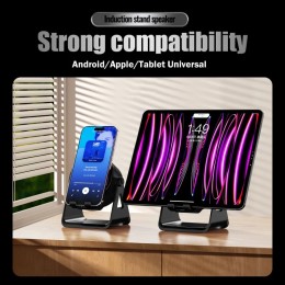 Portable Smart Induction Speaker Wireless Bluetooth  Phone Holder Multi-functional Outdoor Sports Stereo Speakers Universal 